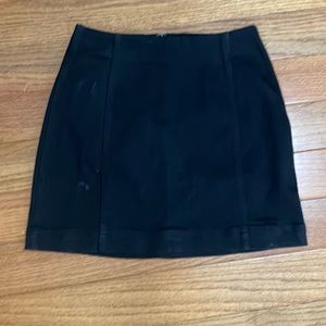 Black denim skirt